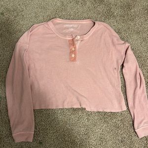 Women’s American Eagle size small cropped, long sleeve, waffle top